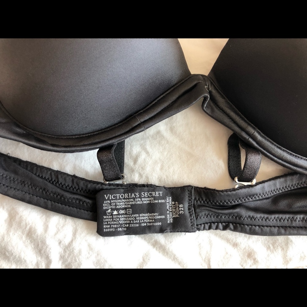 Victoria's Secret Dark Grey Rhinestone Biofit Push-Up Bra 32B - Picture 6 of 6